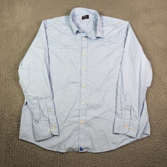 UNTUCKit Shirt Mens 2XL Blue Plaid Check Performance Stretch Relaxed Fit Austin - Picture 2 of 9